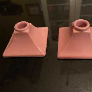 Catalina Reseda Art Pottery Matrix Fuchsia Candle Holders